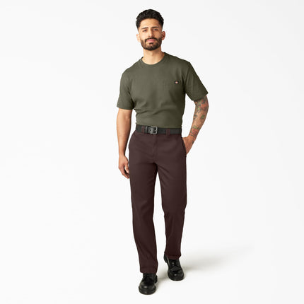Dickies Pantalón de trabajo flexible 874 para hombre, marrón oscuro, 32W x 30L