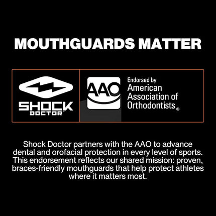 Protège-dents Shock Doctor Double Appareil Orthodontique avec protection des dents supérieures et inférieures pour le sport — Technologie d'ajustement instantané sans moulage ni ébullition pour tailles jeunes et adultes