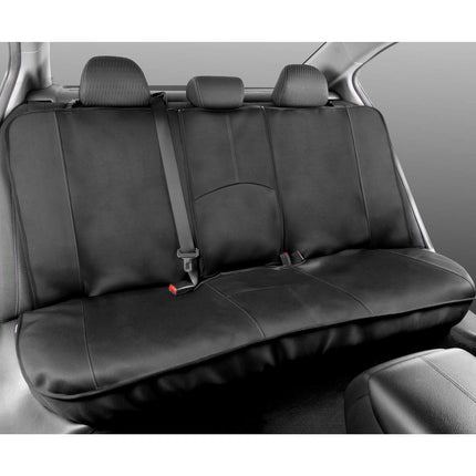 Motor Trend M314 Black/Gray Two Tone Premium Front Seat Covers with Waterproof Rear Protector – Universal Fit with Extended Bench Side Coverage for Car, Truck, Van, and SUV