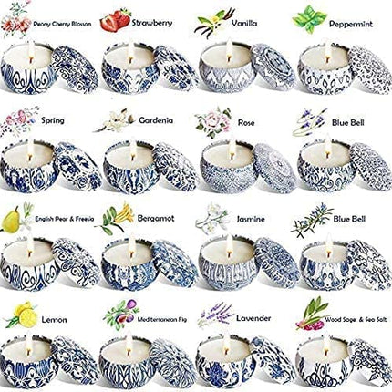 YOROXRG Scented Candles Gifts Set 16 Pack Soy Wax Travel Tin Jar Candles for Home 2.5 OZ Aromatherapy Candles for Mom for Christmas, Birthday, Thanksgiving, Mother's Day