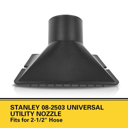Boquilla universal de servicio de 2.5" Stanley 08-2503 para aspiradoras de líquidos y sólidos