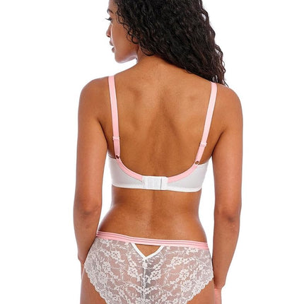 Freya Women's Offbeat Underwire Demi Molded Plunge T-Shirt Bra, Opaque, White, 28FF US