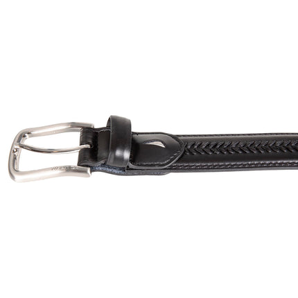 Nautica Mens Double Stitch Dress Leather Belt for Suits and Pants, Leather Laced - Black, 44"