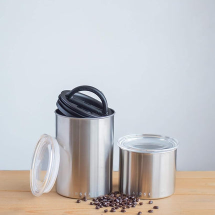 Airscape Coffee & Food Storage Canister - Patented Airtight Lid to Preserve Food Freshness, Stainless Steel, Medium, Matte Yellow)