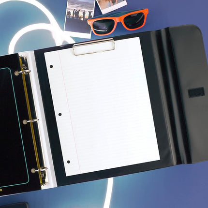 Mead Trapper Keeper Binder, Retro Design, 1" Binder Includes 2 Folders and Extra Pocket, Metal Rings and Spring Clip, Secure Storage, Glow, School Supplies (260038FM-ECM)