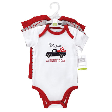 Hudson Baby Baby Bodysuits de algodón, camión de San Valentín, 3-6 meses