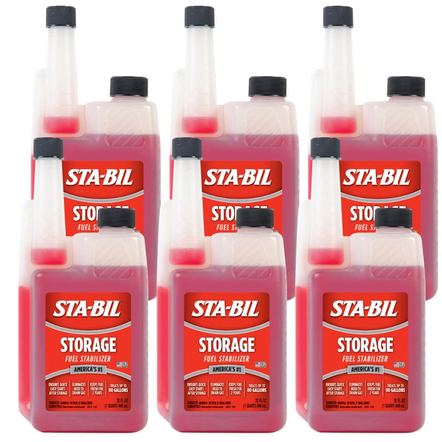 STA-BIL Storage Fuel Stabilizer | Keeps Fuel Fresh for 24 Months, Prevents Corrosion, Gasoline Treatment Additive that Protects System, Gas Stabilizer for Storage, 32 oz. (6 Pack)