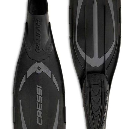 Cressi Adult Pluma Fins - Fluid Flutter Swimming Fins - Polypropylene Flippers - Snorkelling & Freediving Use - Dark - 39/40