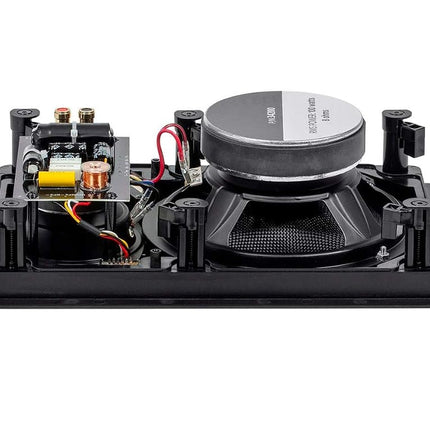 Monoprice in Wall 3-Way Speakers Carbon Fiber - 8 Inch (Pair) with Paintable Magnetic Grille, for Home Theater - Alpha Series