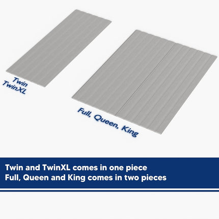 Greaton, tablilla/somier de madera de 0.75 pulgadas de altura para soporte de colchón vertical con funda, Twin, gris