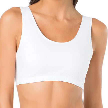 Fruit of the Loom Women's Tank Style Cotton Sports Bra, Black/White/White/Red 4-Pack, 36 (Pack of 4)
