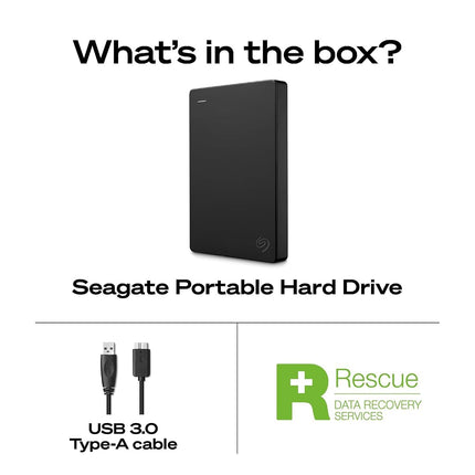 Seagate Portable Drive 2TB, External Hard Drive, Dark Grey, for PC Laptop and Mac, Data Rescue Services, Amazon Exclusive (STGX2000400)