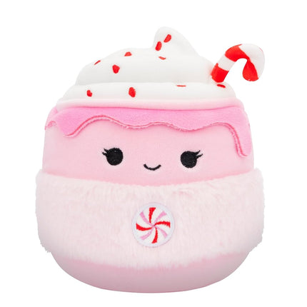 Squishmallows Original Lot de 4 peluches de Noël de 12,7 cm – Chocolat chaud Ethel, frites Floyd, sapin de Noël bleu Keiko, chauve-souris à la menthe poivrée Ricardo – Peluche officielle Jazwares