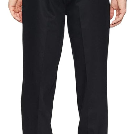DOCKERS Men's Relaxed Fit Signature Khaki Lux Cotton Stretch Pants, Black, 34W x 32L