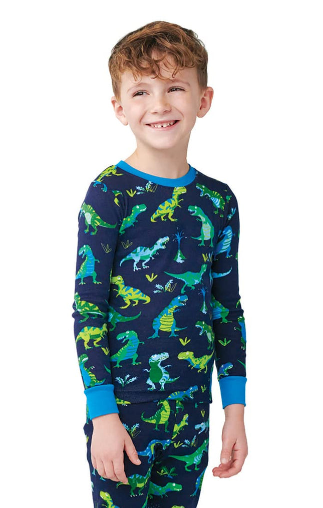 Pyjama à manches longues en coton biologique pour garçon Hatley, Sharptooth Rex, 3 ans