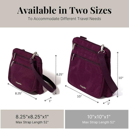 Baggallini Securtex Anti-Theft Crossbody, Mulberry, One Size