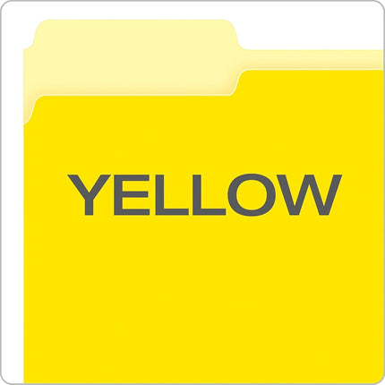 Pendaflex Two-Tone Color File Folders, Letter Size, Yellow, 1/3 Cut, 100 per Box (152 1/3 YEL)