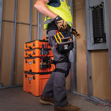 Klein Tools 55833MB MODbox Open Tool Pouch, 4-Pockets, Electrician Pouch, Quickly Attach and Release from Tool Belts and MODBox Rail System