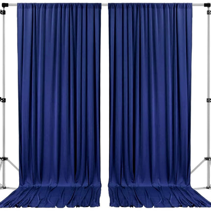 AK TRADING CO. 10 feet x 10 feet Polyester Backdrop Drapes Curtains Panels with Rod Pockets - Wedding Ceremony Party Home Window Decorations - Navy Blue