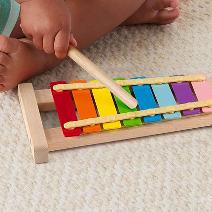 Fisher-Price Wood Toddler Toy Xylophone, Wooden Musical Instrument for Developmental Play Preschool Kids Ages 2+ Years, HXV13