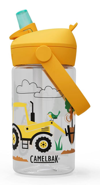 Camelbak THRIVE FLIP STRAW KIDS 415 ml – sport bottle – leak-proof – child-friendly size – easy drinking closure – ideal for on the go – Tractors And Trees, size: OS