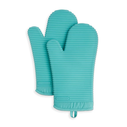 KitchenAid Ribbed Soft Silicone Oven Mitt Set, 7"x