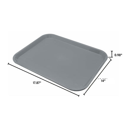 Plateau de cafétéria Carlisle FoodService Products Cafe Fast Food avec surface texturée pour cafétérias, restauration rapide et salles à manger, plastique, 35,5 x 45,7 cm, gris, (paquet de 12)