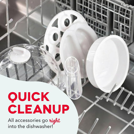 Cocina huevos Dash Deluxe rápida para huevos duros, escalfados, revueltos, tortillas, vegetales al vapor, dumplings y más, capacidad para 12 unidades, con función de apagado automático - Blanco