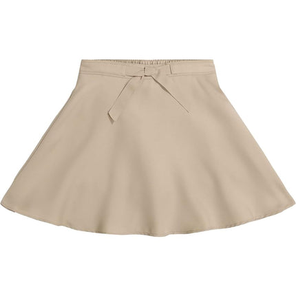 IZOD Girls' School Uniform Pull-on Scooter Skirt, Khaki Skater, 6X