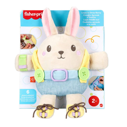 Fisher-Price Toddler Educational Toy Learn to Dress Bunny Plush Animal Activity Doll for Preschool Kids Ages 2+ Years