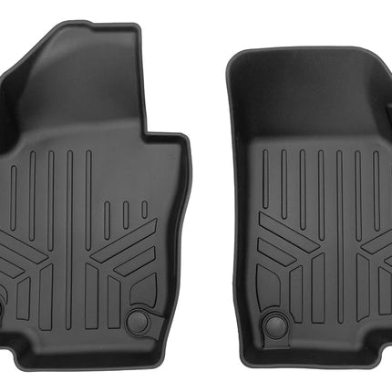 SMARTLINER Tapis de sol 2 rangées, toutes saisons, ajustement personnalisé, noirs, compatibles avec Volkswagen Passat 2012-2019 (compatible uniquement avec les modèles à transmission automatique)