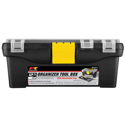 Performance Tool W54012 Plastic Tool Box with Organizer, 12.5"
