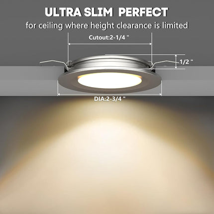 acegoo Luces LED empotradas de techo para RV y barco, paquete de 4, luz de panel LED súper delgada, DC 12V 3W, focos totalmente de aluminio, blanco frío (plateado)
