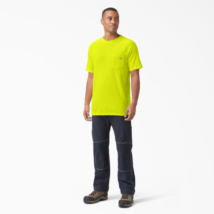 Dickies Camiseta de bolsillo de manga corta y refrigeración para hombre, amarillo brillante, 2XL Big Tall