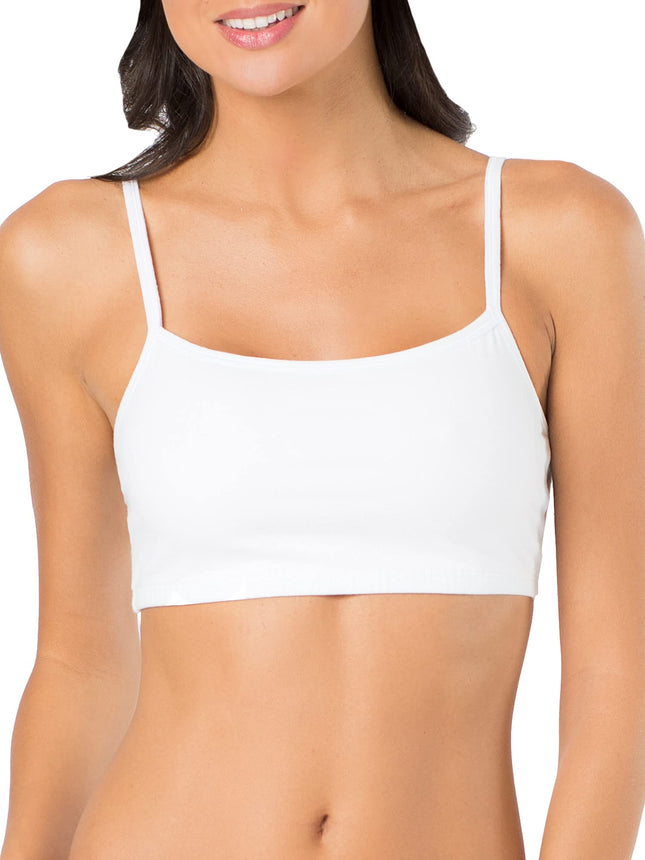 Soutien-gorge sport à bretelles spaghetti Fruit of The Loom pour femme, 3 paires, Blush Rose/Blanc/Blanc/Noir 4-pack, 36