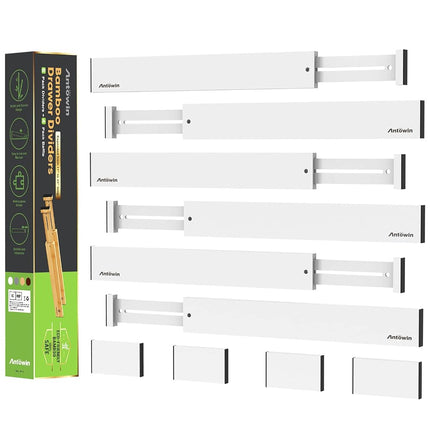 ANTOWIN Bamboo Drawer Dividers, Drawer Separators 