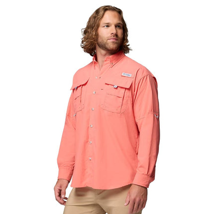 Columbia Men's PFG Bahama II Long Sleeve Shirt, Melonade, XS