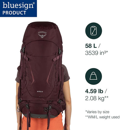 Osprey Kyte Women's Backpack, 58L, Black, M/L