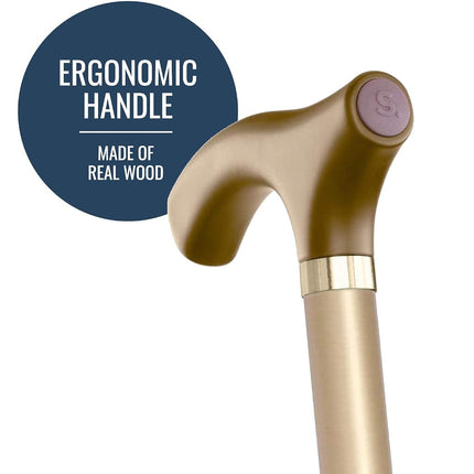 Switch Sticks Aluminum Adjustable Folding Cane and Walking Stick collapses and adjusts from 32 to 37 inches, Gold