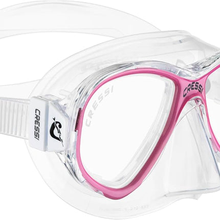Cressi Perla Jr Snorkelling & Apnea Maske, Transparent/Rosa, Einheitsgröße, Junior Unisex