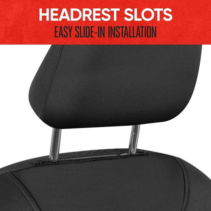 Motor Trend AquaShield Car Seat Covers for Front Seats, Black – Two-Tone Waterproof, Neoprene Seat Cover Set, Interior Covers for Auto Truck Van SUV