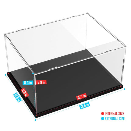 Choowin Acrylic Display Case for Lego 21319 21327 75292 75336 Thickened Clear Acrylic Display Box for Collectibles Countertop Display Case for Action Figures Model Toy Dustproof Showcase(Black Base)
