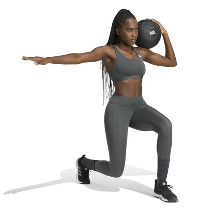 Adidas Womens Optime Essentials Stash Pocket Full-Length Training Leggings, Legend Ivy, XL
