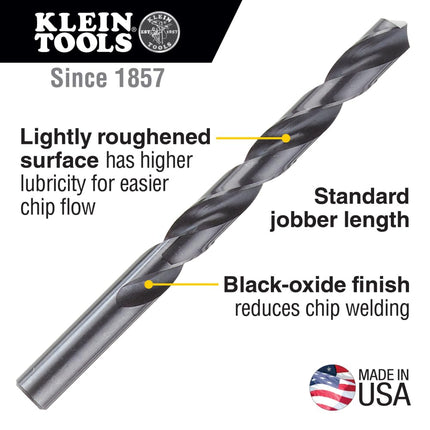 Klein Tools 53100 High Speed Drill Bit, 1/16-Inch Steel Regular Point 118-Degree