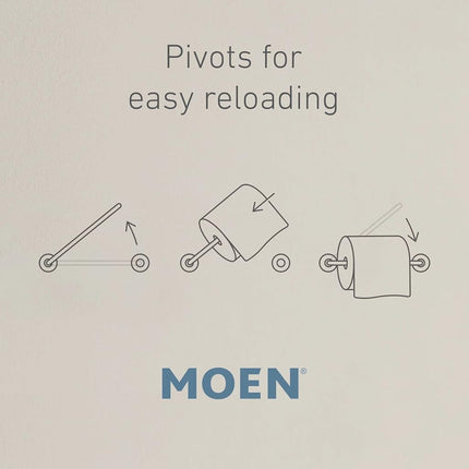 Moen YB5108ORB Support de papier toilette pivotant à double poteau Collection Voss, bronze, 13,39 x 3,03 x 4,92 pouces
