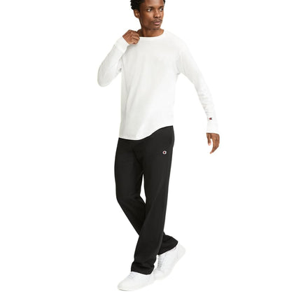 Champion Men's Open Bottom Light Weight Jersey Sweatpant Workout and Training Pants, Black, M UK