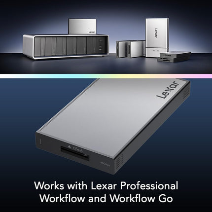 Lexar Professional Workflow CFexpress 4.0 Type A Card Reader, Pairs with Lexar Professional Workflow, USB-C to USB-A Adapter, Compatible with PC, Laptop, Tablet, Smartphone (LPWF730N-5ANGL)