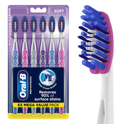 Oral-B 3D White Pro-Flex Toothbrushes, Soft, 6 Cou