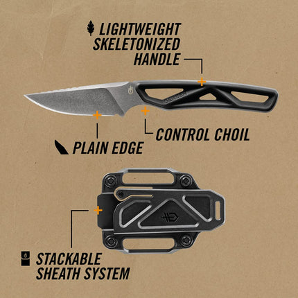 Gerber EXO-MOD Caper Fixed Hunting Knife, Black (31-003920)