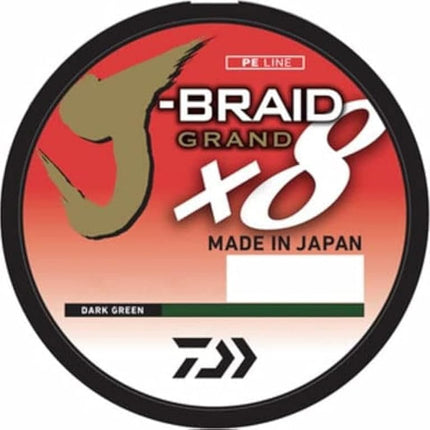 Daiwa JBGD8U65-150DG J-Braid Grand 8X Filler 150yds 65 lb. Test Fishing Line, Dark Green